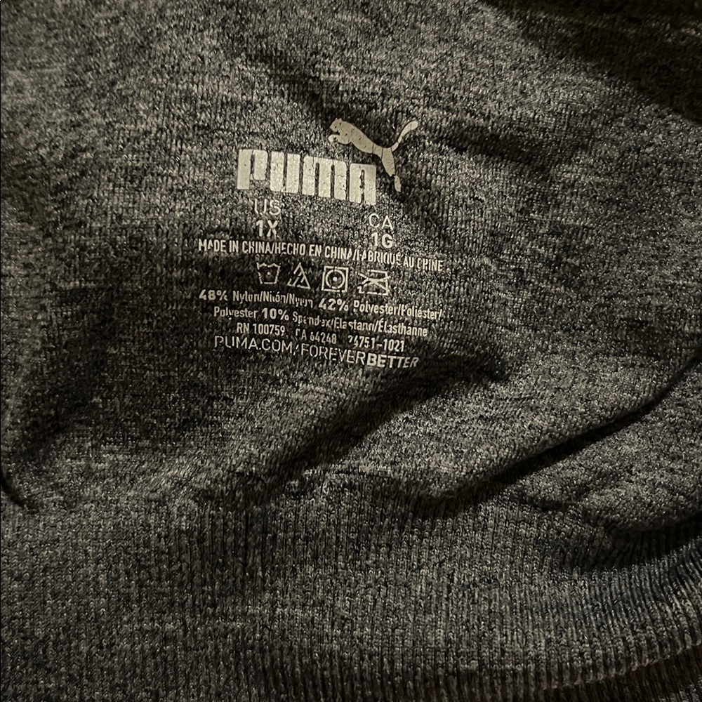 Puma Charcoal Sports Bra with Black Logo - Picture 3 of 3